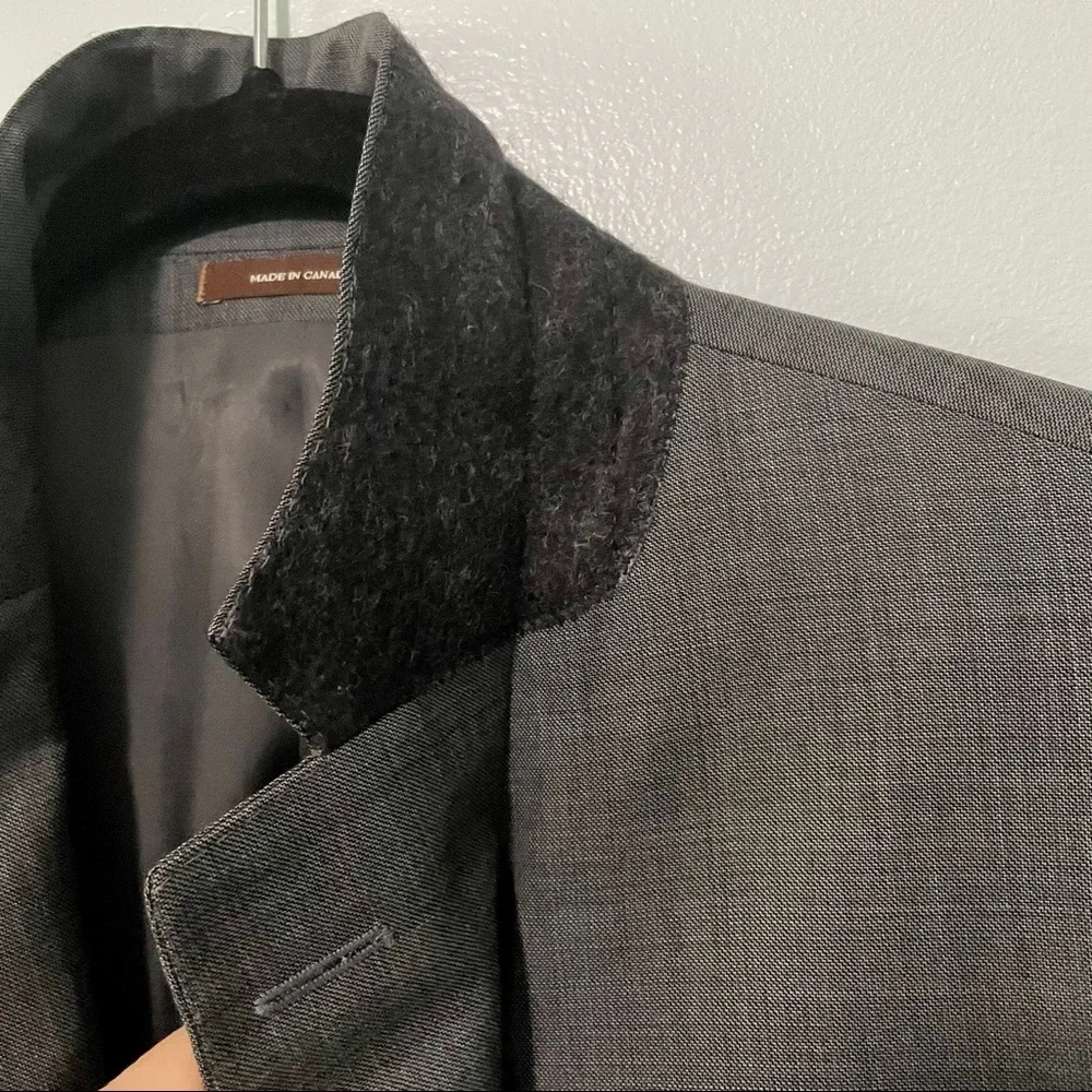 Peter Millar Mens Gray Classic Fit Wool Suit Jacket Size 40R